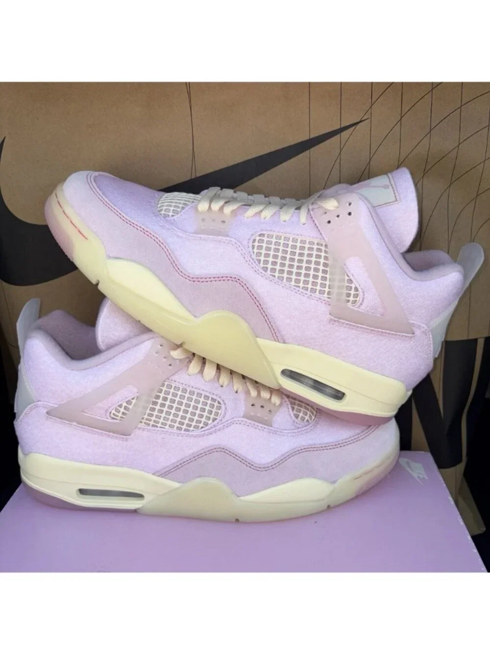 NEW Nike Air Jordan 4 Retro Iced Carmine Pink IB6716-600 Men 8.5, Women 10